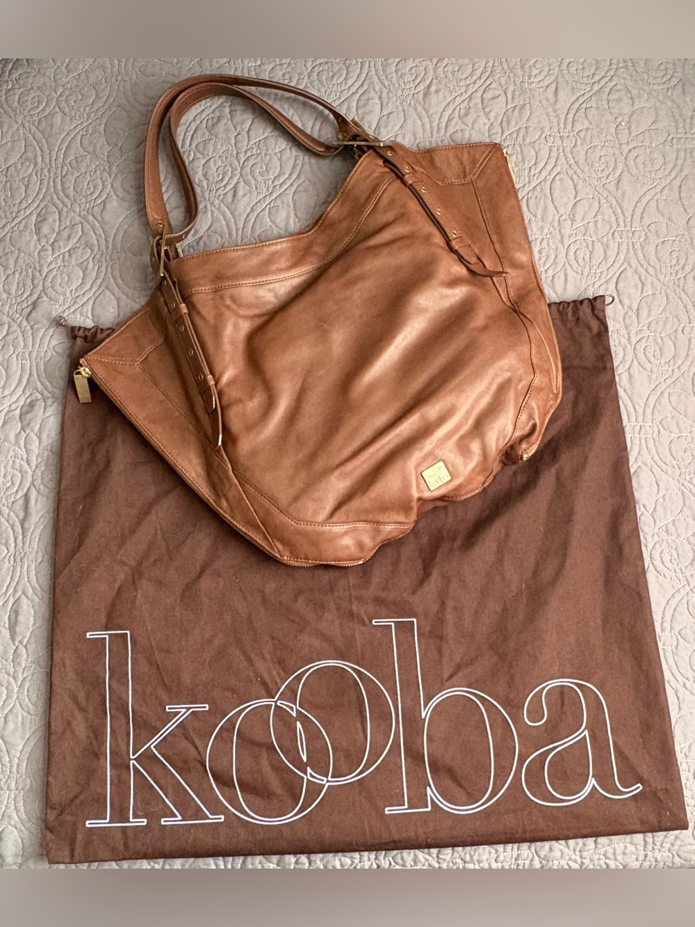 Kooba "Blake" Large Leather Tote / Hobo Bag